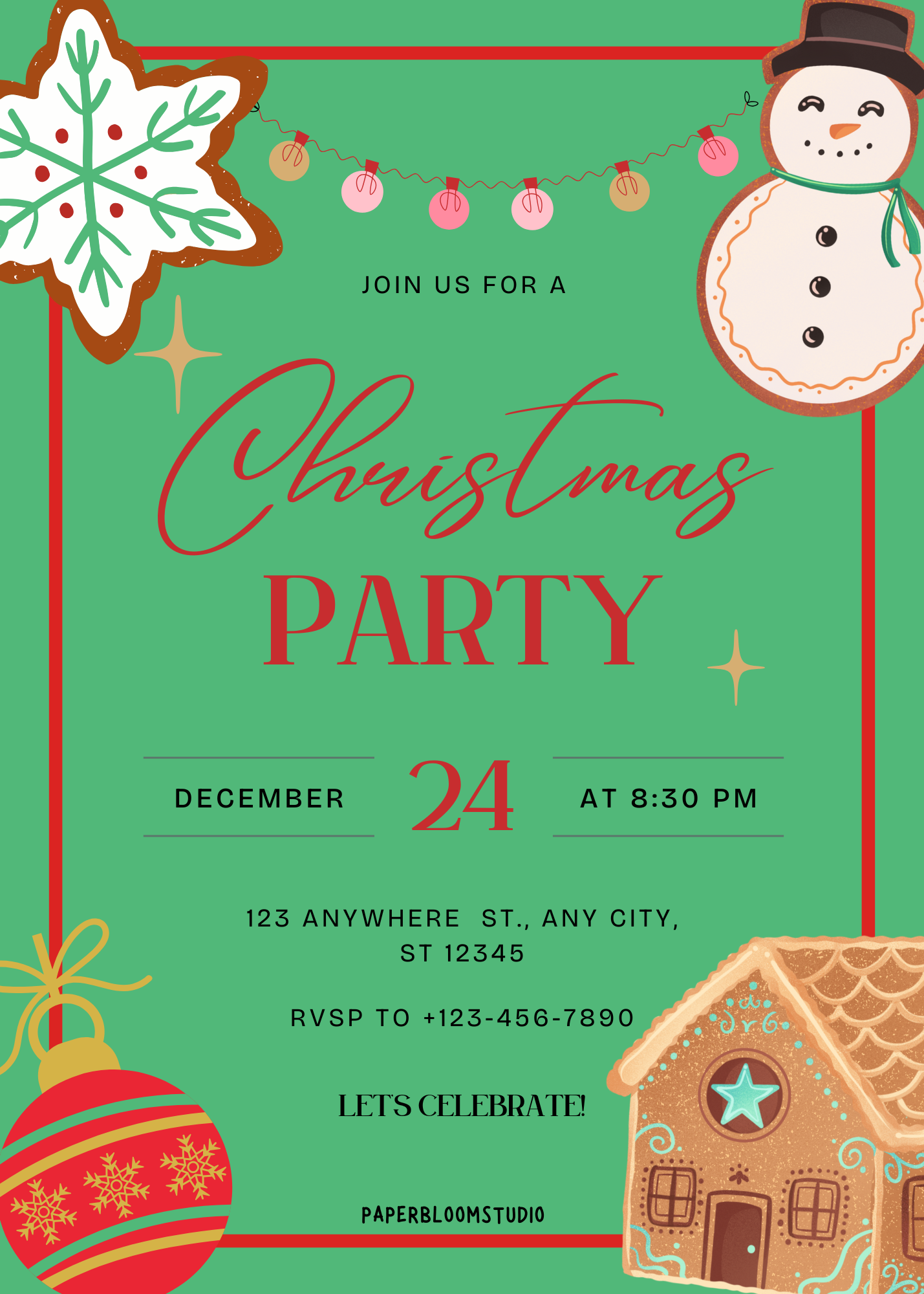 Christmas Invites Bundle- 6 Invites!