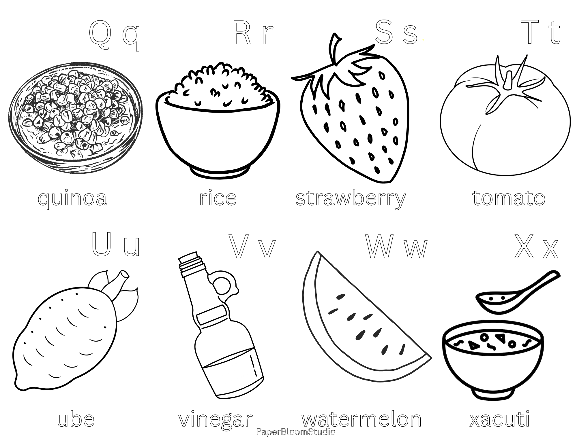 Kids Food Coloring Flash Cards