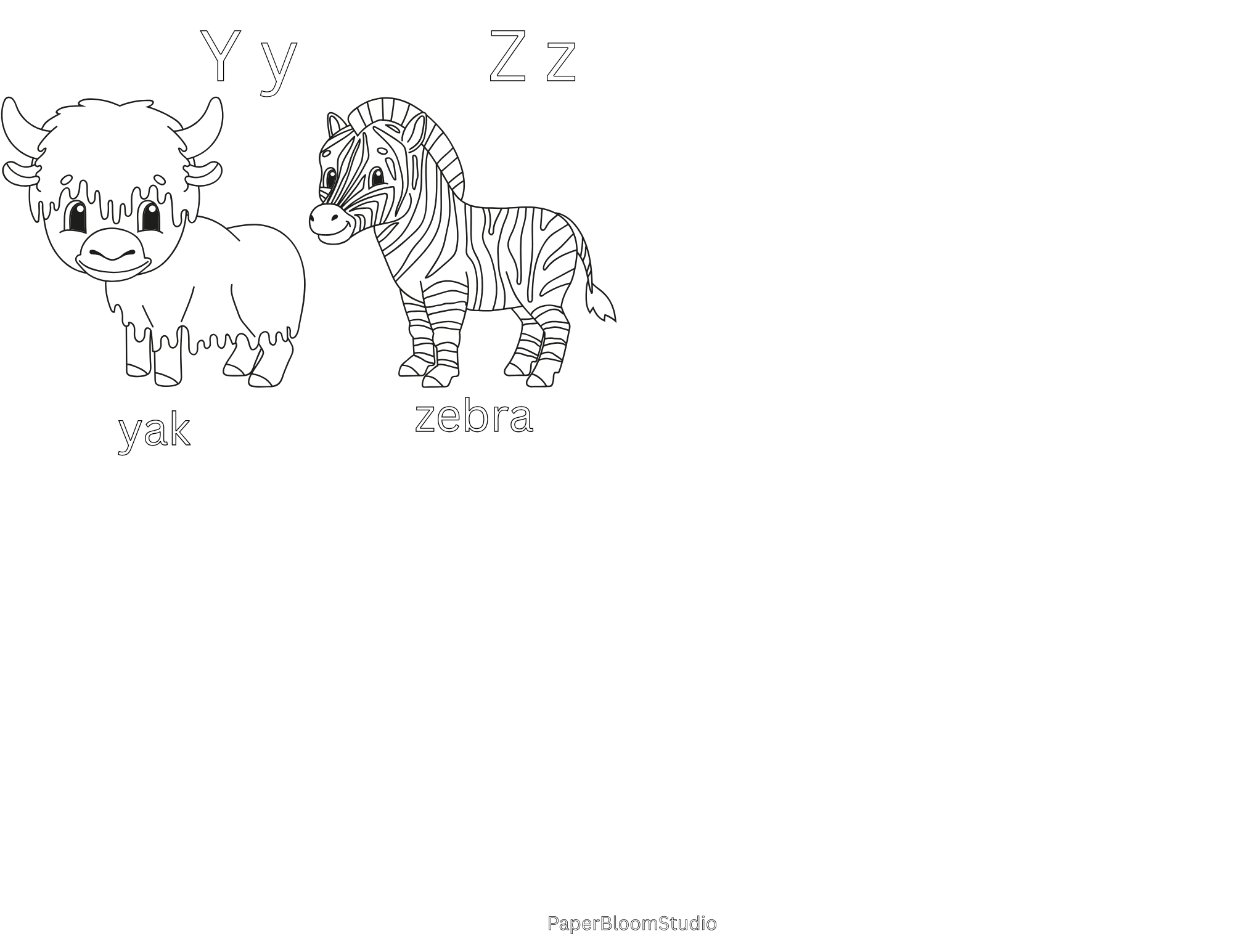 Kids Animal Coloring Flash Cards