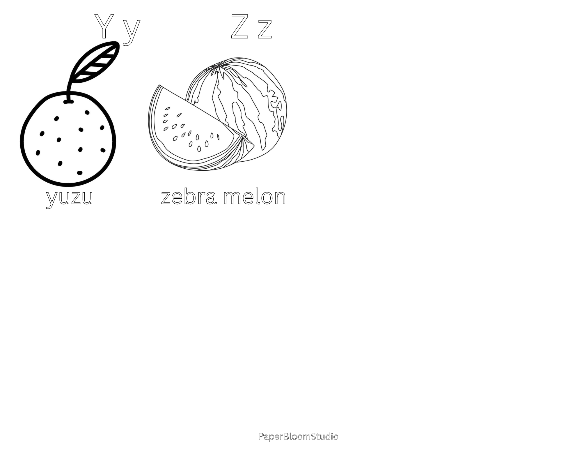 Kids Fruit Coloring Flash Cards