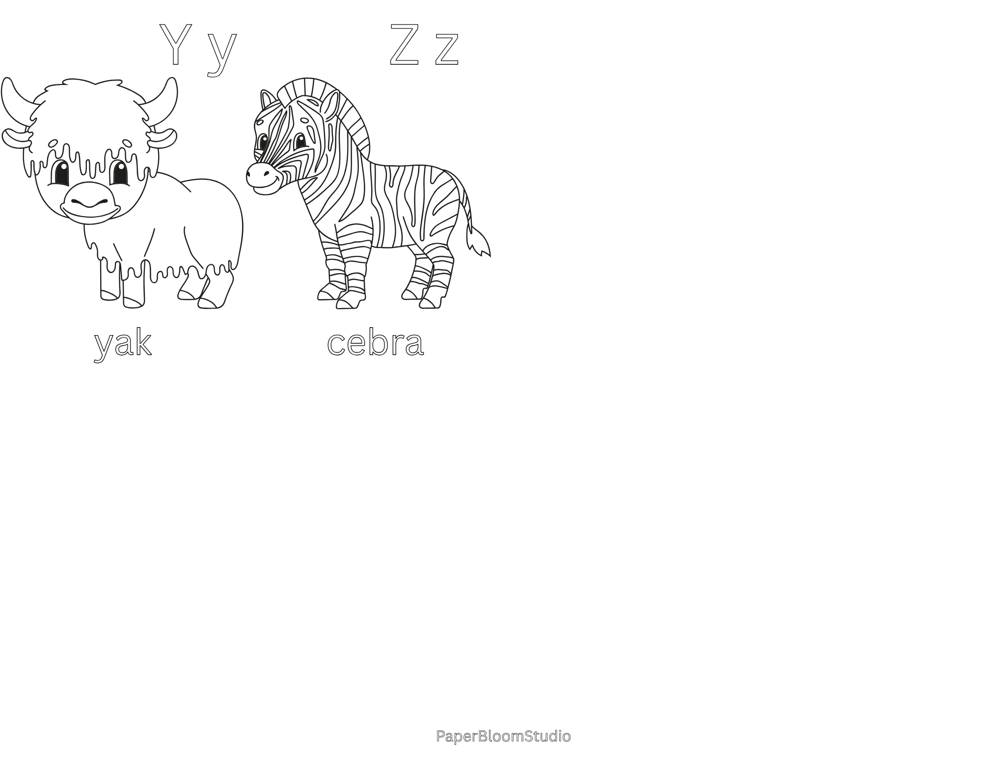 Spanish Animal Coloring Flash Cards